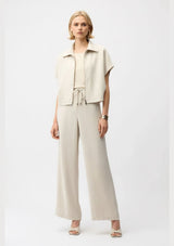 RECYCLED TEXTURED WOVEN WIDE LEG PANT