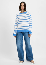 TEDDY KNIT OPEN STRIPE PULLOVER