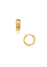 LOREN EVIL EYE HUGGIE HOOP EARRING