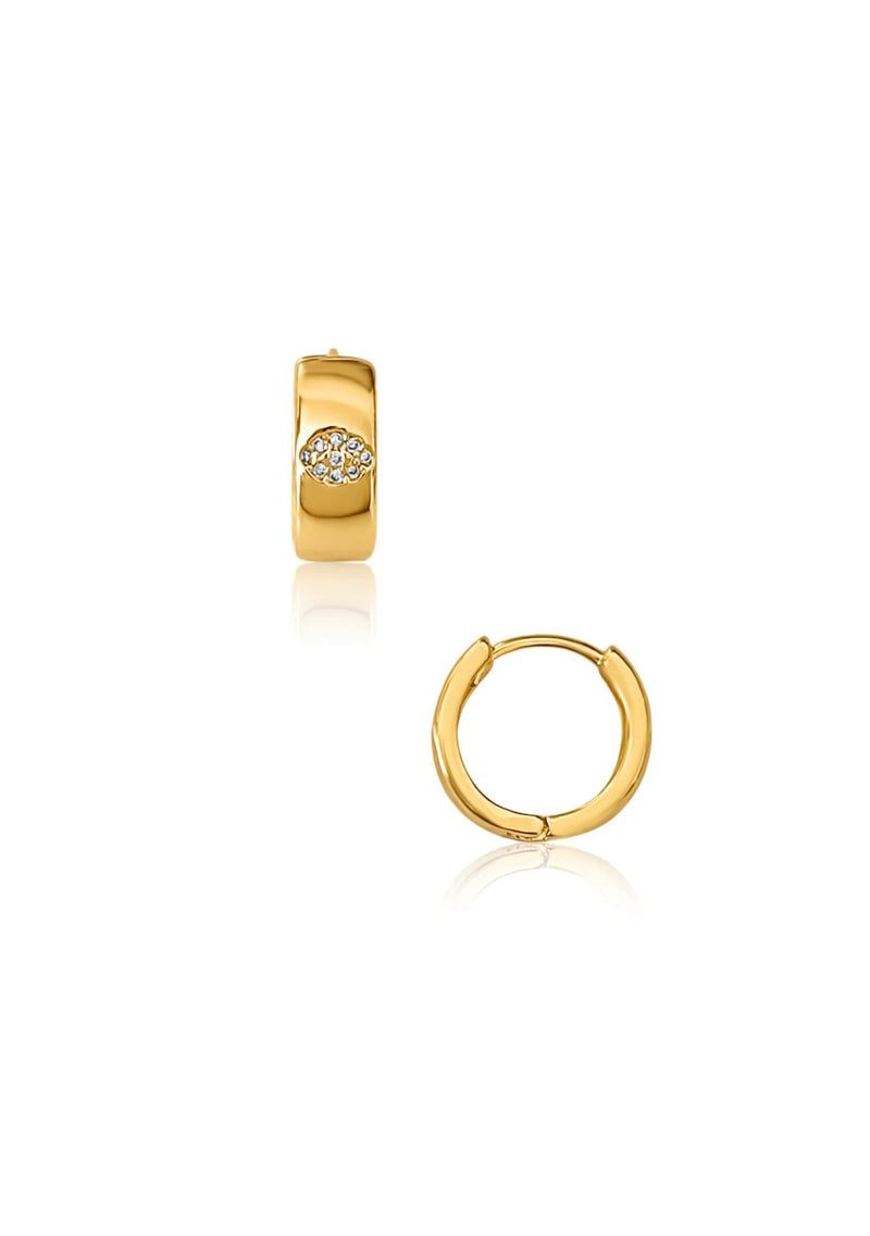 LOREN EVIL EYE HUGGIE HOOP EARRING