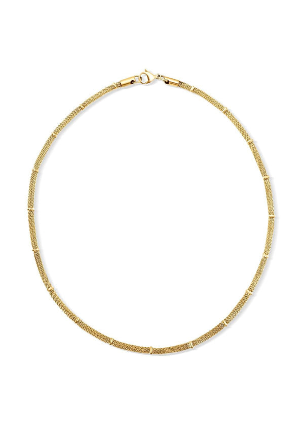 COSETTE BEADED ROUND MESH CHAIN NECKLACE