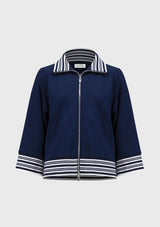 SCUBA JERSEY JACKET WITH FUNNEL COLLAR