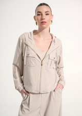 STRETCH WOVEN UTILITY JACKET