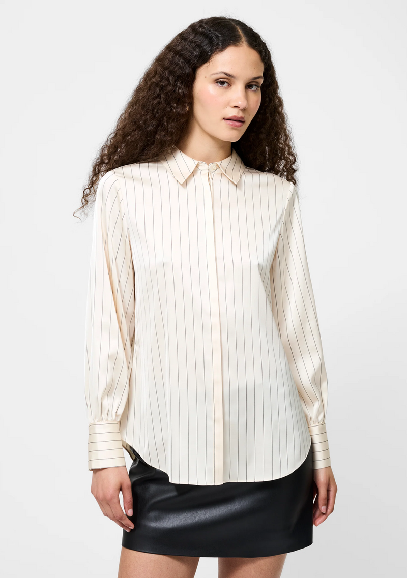 SATIN PINSTRIPE BLOUSE