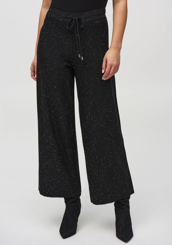 SEQUINED SWEATER KNIT CULOTTE PANT