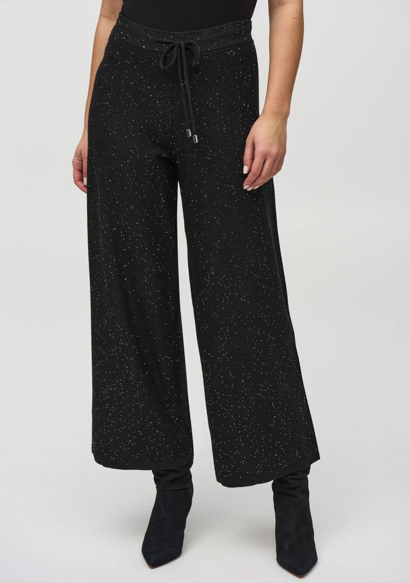 SEQUINED SWEATER KNIT CULOTTE PANT