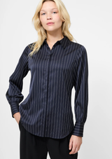 SATIN PINSTRIPE BLOUSE