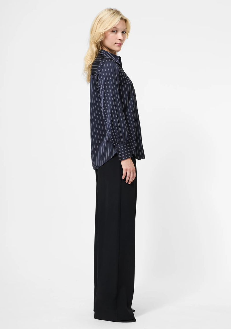 SATIN PINSTRIPE BLOUSE