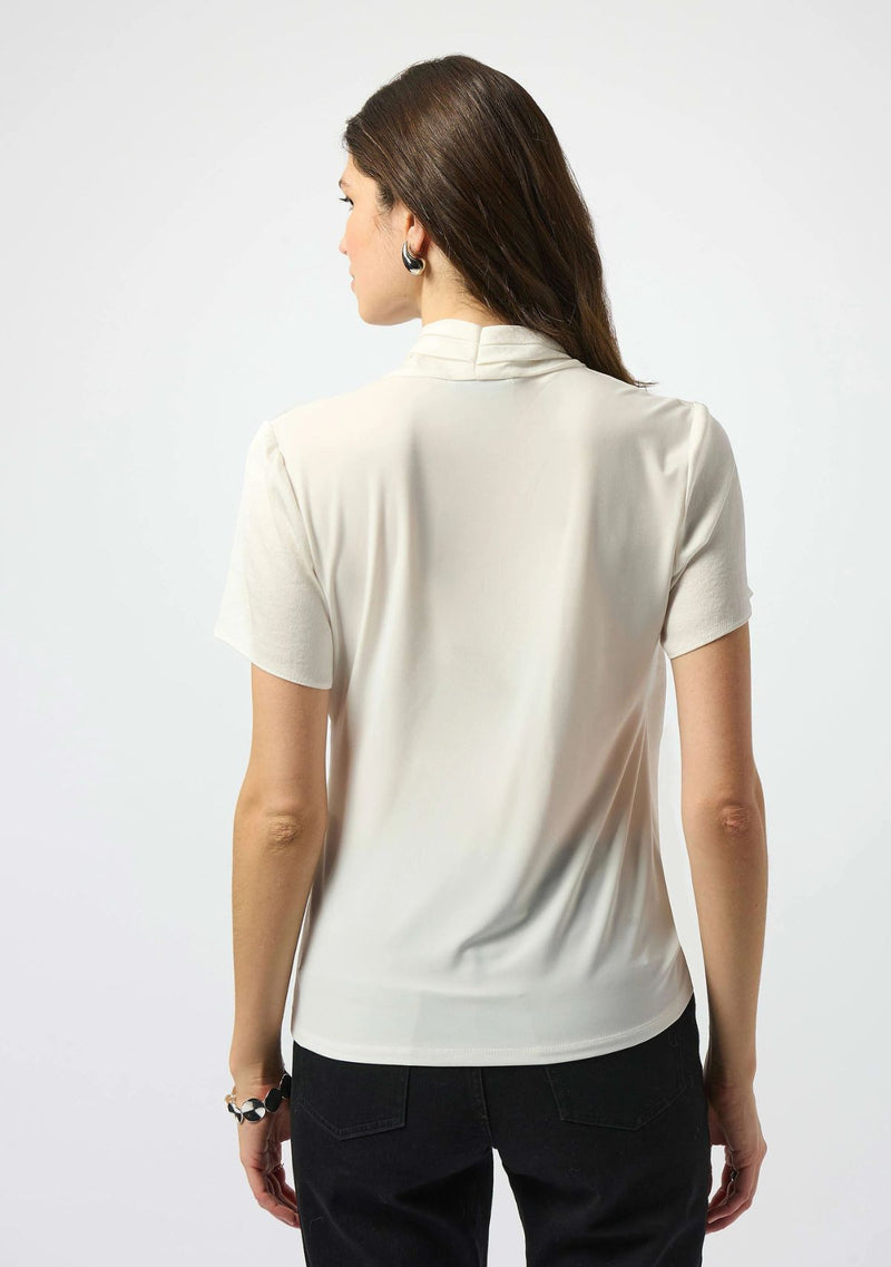 RECYCLED SATIN AND SILKY KNIT WRAP TOP
