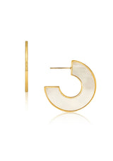 DUA MOTHER OF PEARL MEDIUM HOOP EARRING