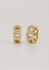 ANIKA CHAIN HUGGIE HOOP EARRING