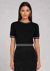 BABYSOFT SHORT SLEEVE RIB STRIPE TOP