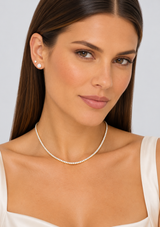 BABY NOT YOUR BASIC TENNIS NECKLACE 16"