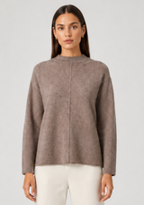 BUTTON BACK WOOL SWEATER
