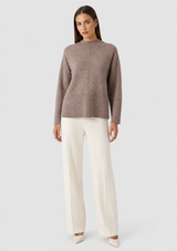 BUTTON BACK WOOL SWEATER