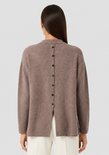 BUTTON BACK WOOL SWEATER