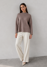 BUTTON BACK WOOL SWEATER