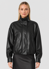 DESSA FAUX LEATHER BOMBER JACKET