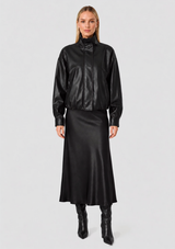 DESSA FAUX LEATHER BOMBER JACKET