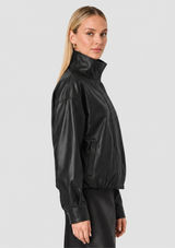DESSA FAUX LEATHER BOMBER JACKET