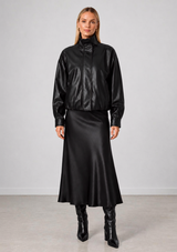 DESSA FAUX LEATHER BOMBER JACKET