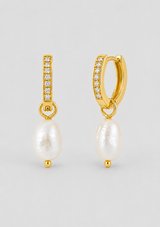 GEORGIE HUGGIE HOOP PEARL EARRING