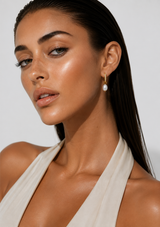 GEORGIE HUGGIE HOOP PEARL EARRING