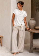 WOVEN TWILL TOP