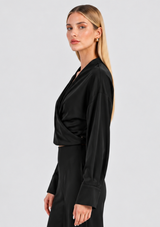 MIRELLE SATIN WRAP TOP