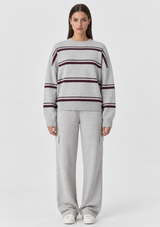 OLLY STRIPED CREW SWEATER