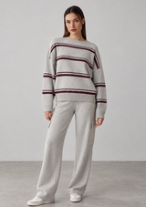 OLLY STRIPED CREW SWEATER