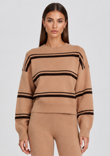 OLLY STRIPED CREW SWEATER