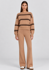 OLLY STRIPED CREW SWEATER