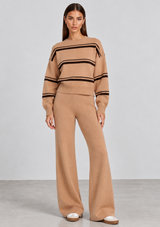 OLLY STRIPED CREW SWEATER