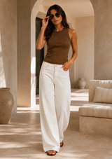 SYDNEY HIGH RISE BOWED LINEN WIDE