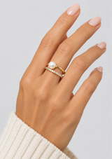 PERFECT PEARL STACKED RING