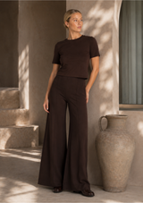 PONTE KNIT STANDARD WIDE LEG PANT