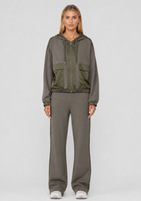 SATIN-TRIM BOXY JACKET