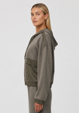 SATIN-TRIM BOXY JACKET