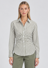 TWO TONE COLLARED BLOUSE