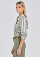 TWO TONE COLLARED BLOUSE
