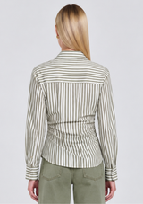 TWO TONE COLLARED BLOUSE