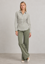 TWO TONE COLLARED BLOUSE