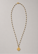 ZAYLA CROSS PENDANT ENAMEL BEADED NECKLACE