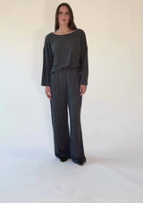 SWEATER KNIT BOAT NECK TOP